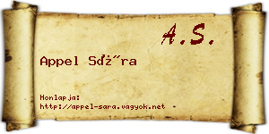 Appel Sára névjegykártya