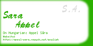 sara appel business card