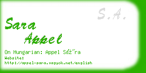 sara appel business card